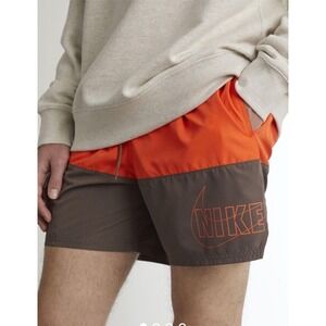 Nike Split Packable Volley Short Orange Swim Trunks New Size XXL